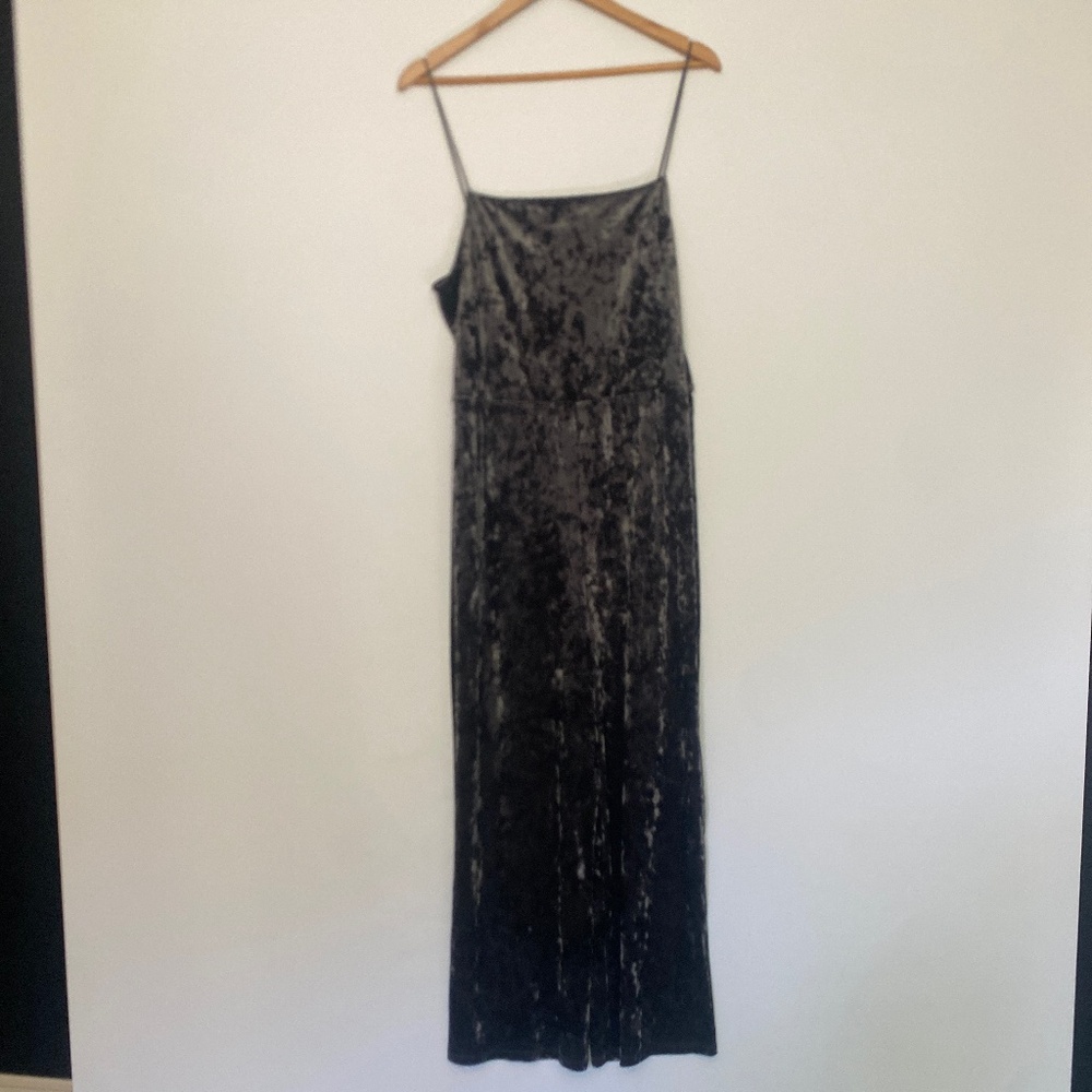 Topshop 12 Tall Crushed Velvet Wide Leg Jumpsuit